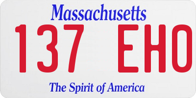MA license plate 137EH0