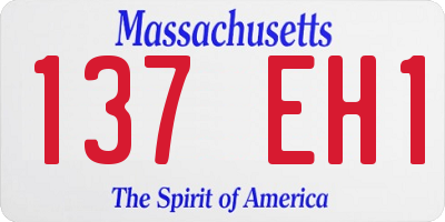 MA license plate 137EH1