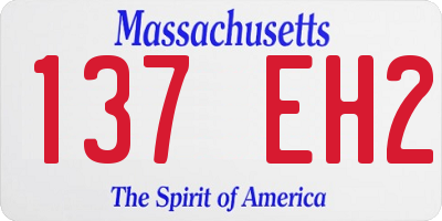 MA license plate 137EH2