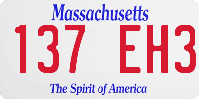 MA license plate 137EH3