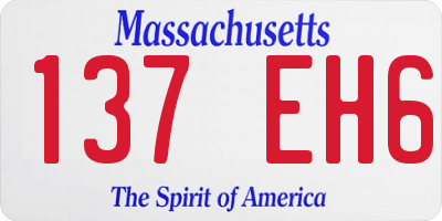 MA license plate 137EH6