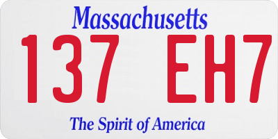 MA license plate 137EH7