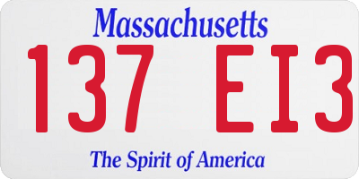 MA license plate 137EI3