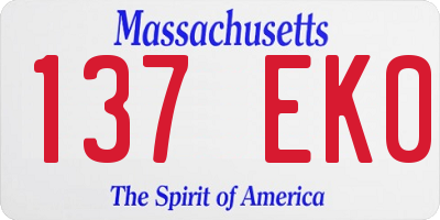 MA license plate 137EK0