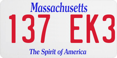 MA license plate 137EK3