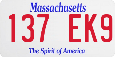 MA license plate 137EK9