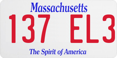MA license plate 137EL3