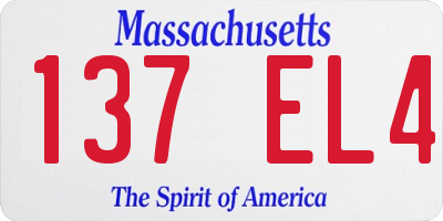 MA license plate 137EL4