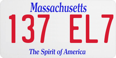 MA license plate 137EL7