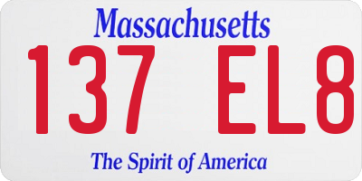 MA license plate 137EL8