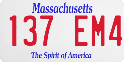 MA license plate 137EM4