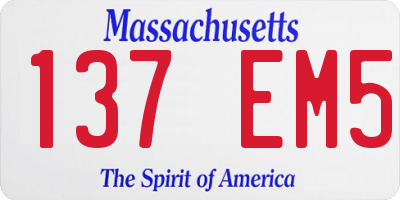 MA license plate 137EM5