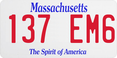 MA license plate 137EM6