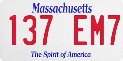 MA license plate 137EM7