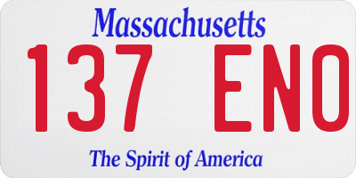 MA license plate 137EN0