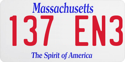 MA license plate 137EN3