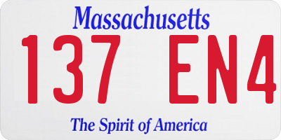 MA license plate 137EN4