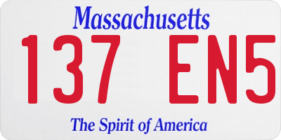 MA license plate 137EN5
