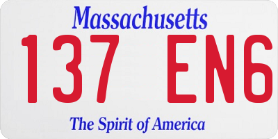 MA license plate 137EN6