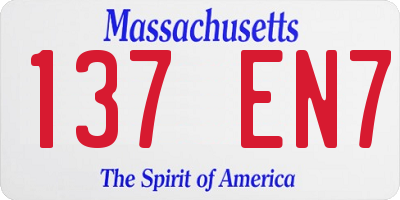 MA license plate 137EN7