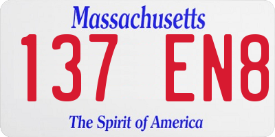 MA license plate 137EN8