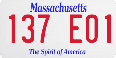 MA license plate 137EO1