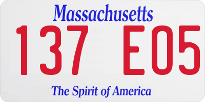 MA license plate 137EO5
