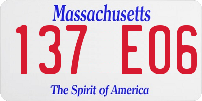 MA license plate 137EO6