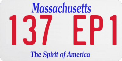 MA license plate 137EP1