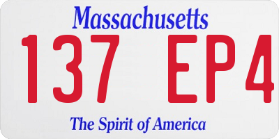 MA license plate 137EP4
