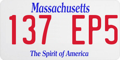MA license plate 137EP5