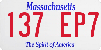 MA license plate 137EP7