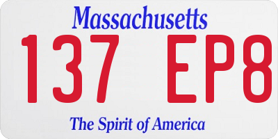 MA license plate 137EP8