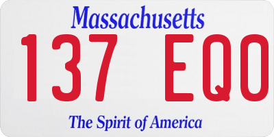 MA license plate 137EQ0