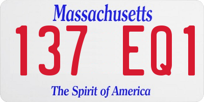 MA license plate 137EQ1