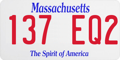MA license plate 137EQ2