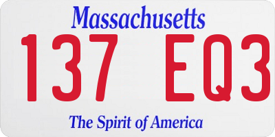 MA license plate 137EQ3