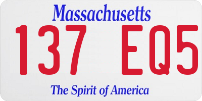 MA license plate 137EQ5