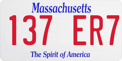 MA license plate 137ER7