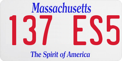 MA license plate 137ES5