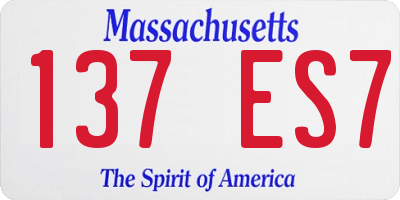 MA license plate 137ES7