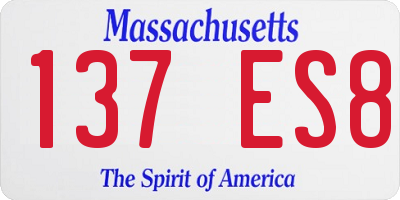 MA license plate 137ES8