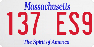 MA license plate 137ES9