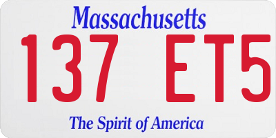 MA license plate 137ET5