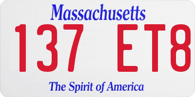 MA license plate 137ET8