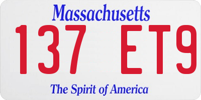 MA license plate 137ET9