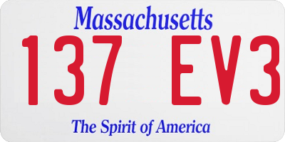 MA license plate 137EV3
