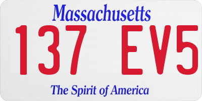 MA license plate 137EV5