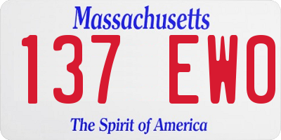 MA license plate 137EW0