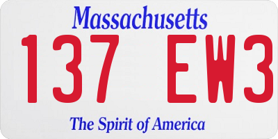 MA license plate 137EW3